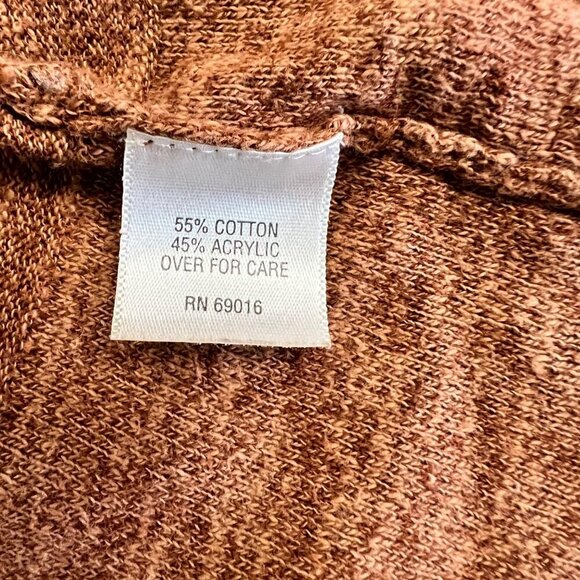 Relativity Women's Open Front Cardigan Long Roll Tab Sleeve Rust Size Small - Picture 9 of 9